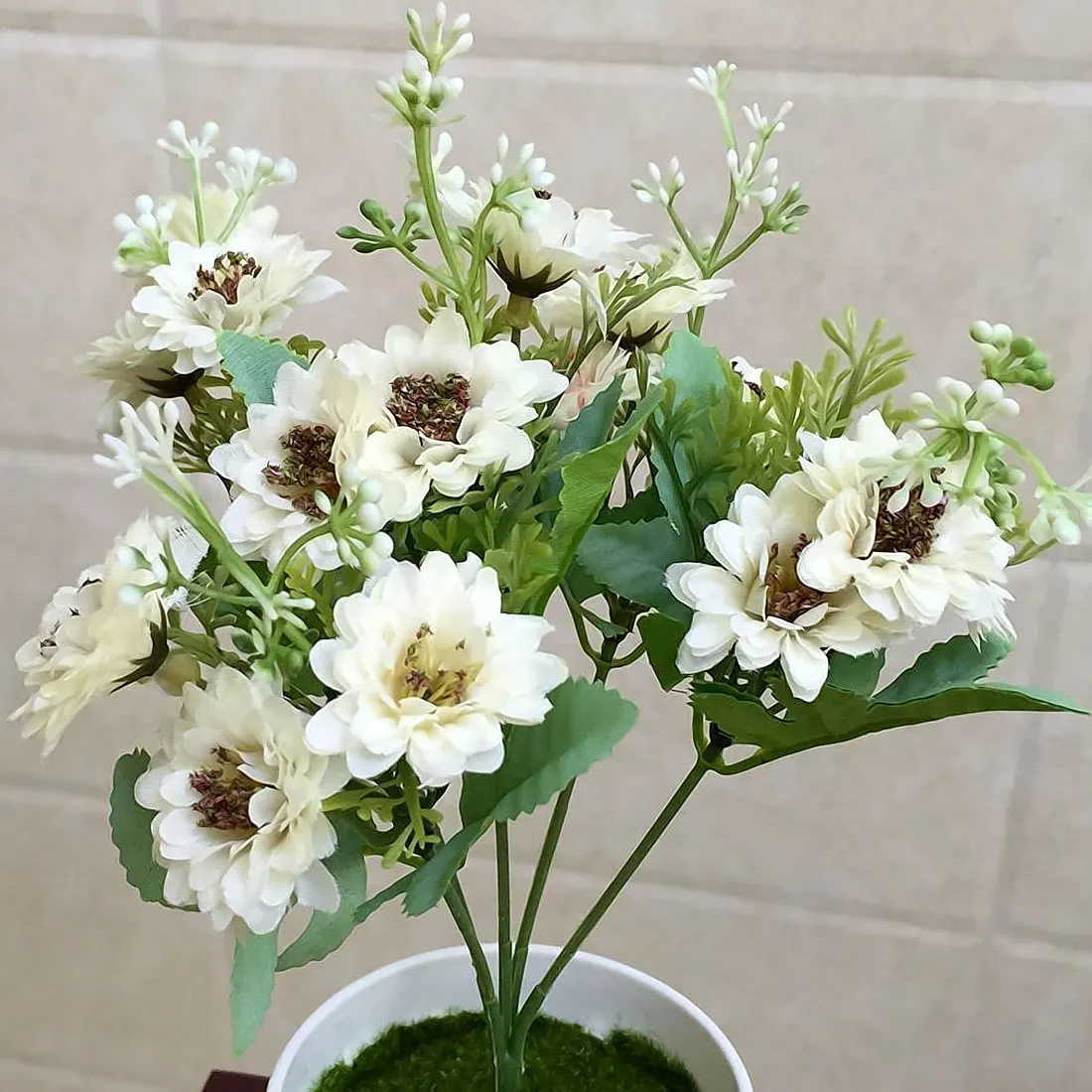 Flores Artificiales Para Decoracion Hogar 5 вилок 15 цветов искусственная ромашка цветы для вечеринки