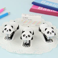 1 set fashion cartoon panda stapler set paper office binding binder staples essential supplies gift for student
