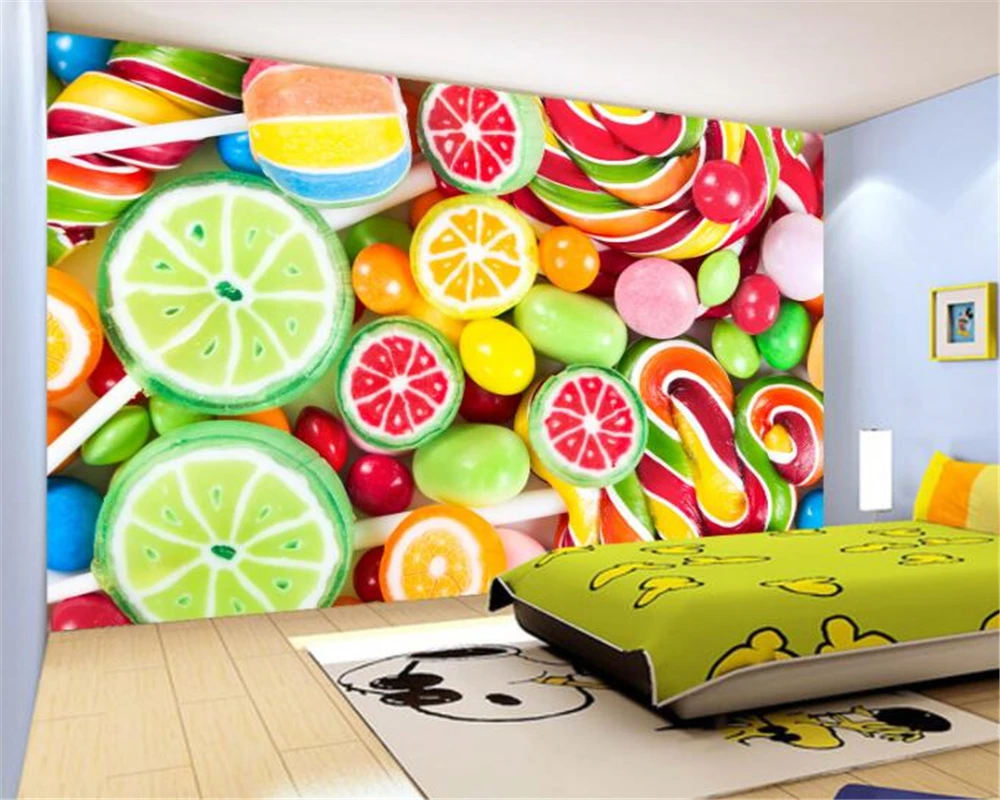

Beibehang Custom photo wallpaper 3D Continental mural backdrop Color candy Colorful lollipop candy 3D wallpaper painting