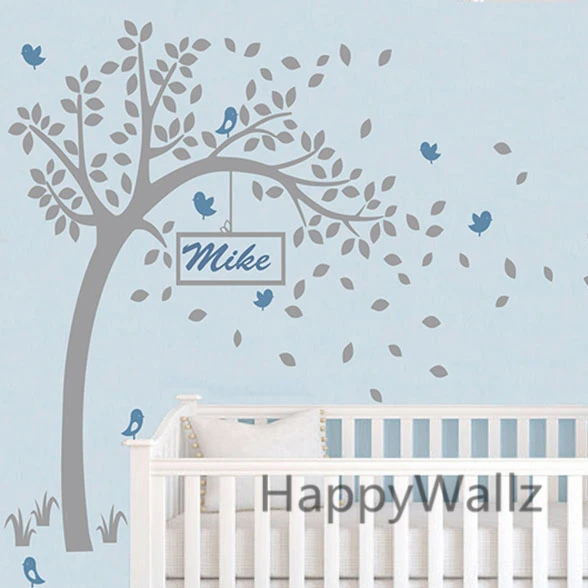 

Baby Nursery Tree Wall Sticker DIY Custom Name Tree Wall Decal Kids Room Children Name Wall Sticker Removable Wall Decoration C2