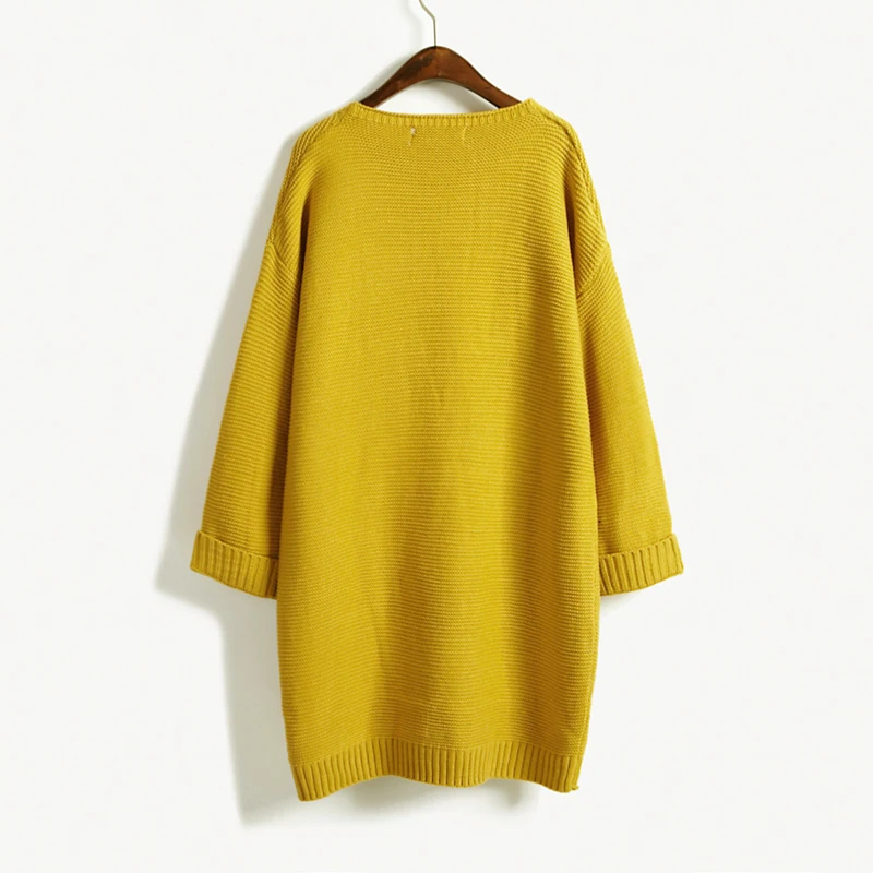 Ulzzang/Повседневный длинный вязаный кардиган для девочек Осенний корейский