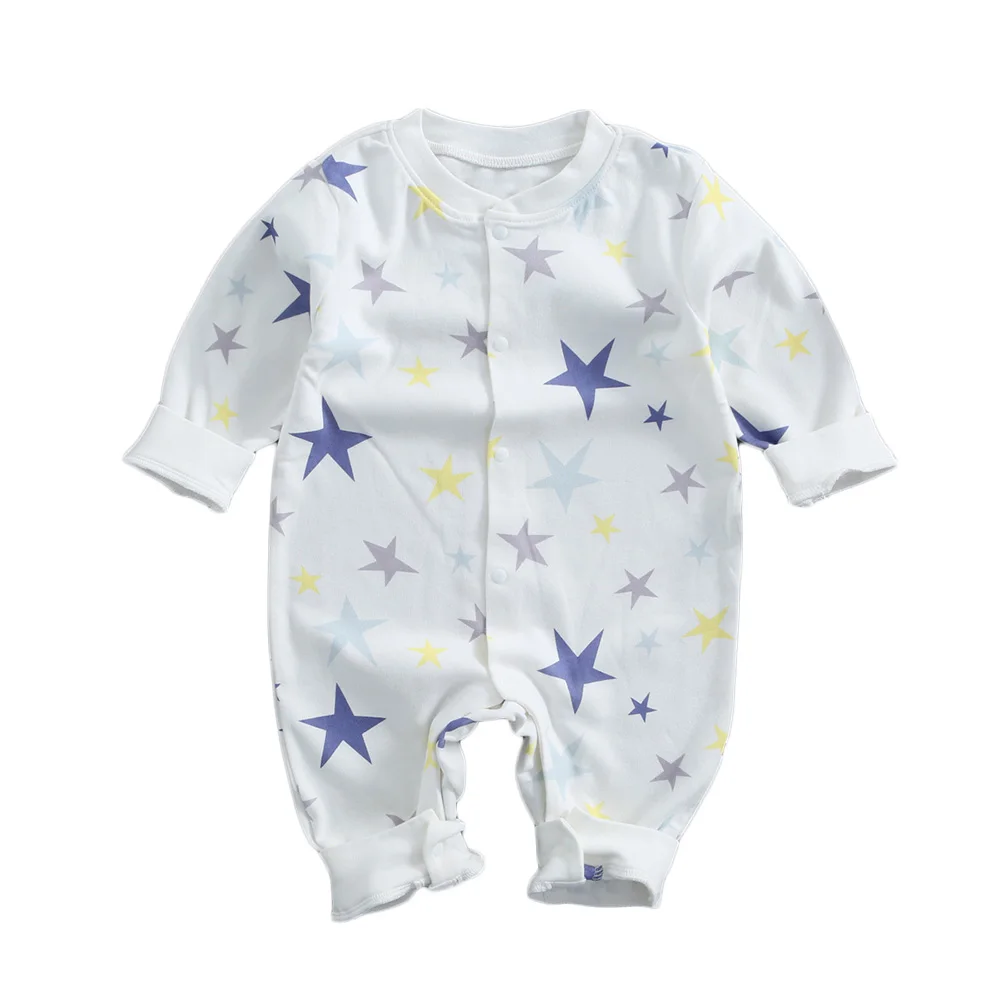 Комбинезоны для новорожденных с круглым вырезом хлопковый комбинезон короткими