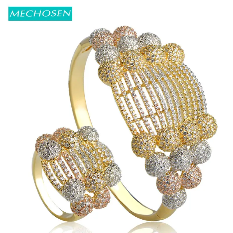 MECHOSEN модные роскошные 3 тон металла Цвет кубического циркония Ширина браслеты