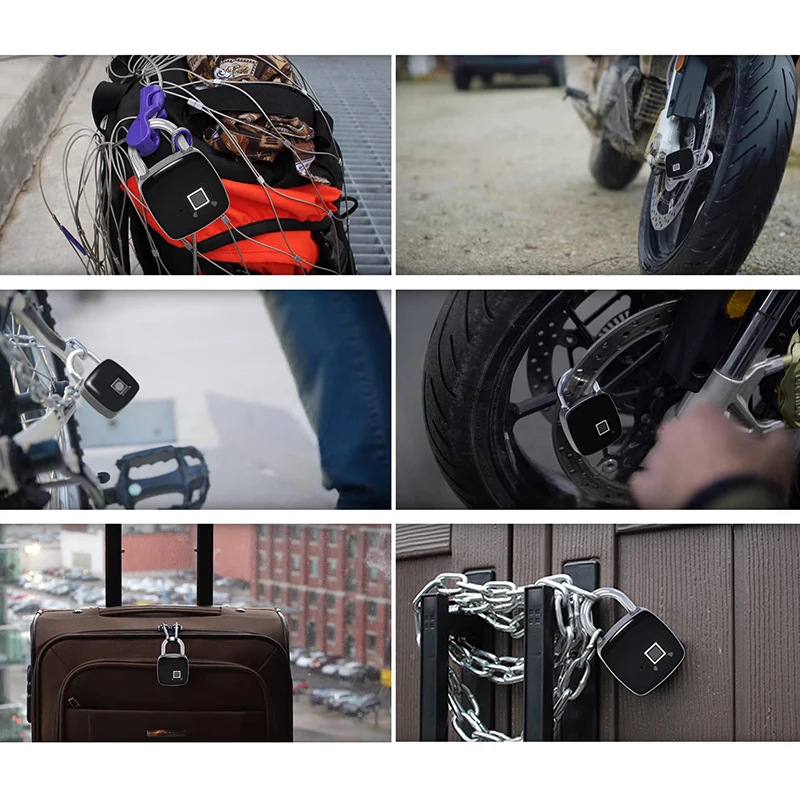 USB Rechargeable Smart Dock Keyless Fingerprint Lock Waterproof Anti-Theft Security Luggage Case Padlock Bluetooth | Безопасность и