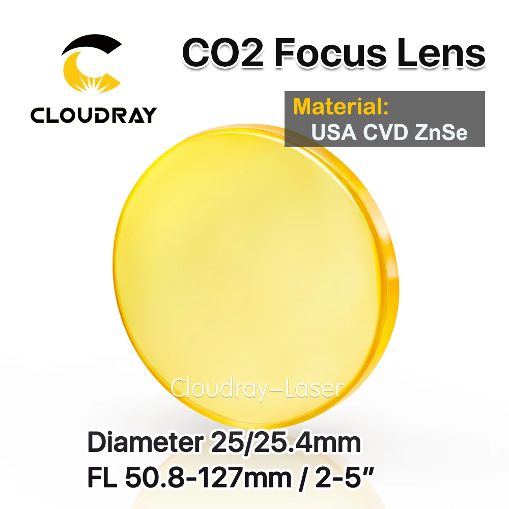 Фокусные линзы Cloudray USA CVD ZnSe диаметром 25/25.4 мм FL 50 8/63 5/101 6 2 5 &quotдля CO2 лазерной