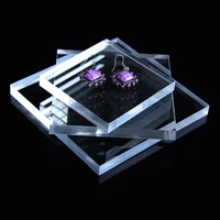 clear polished acrylic square display block earring bracelet necklace jewelry stand holder