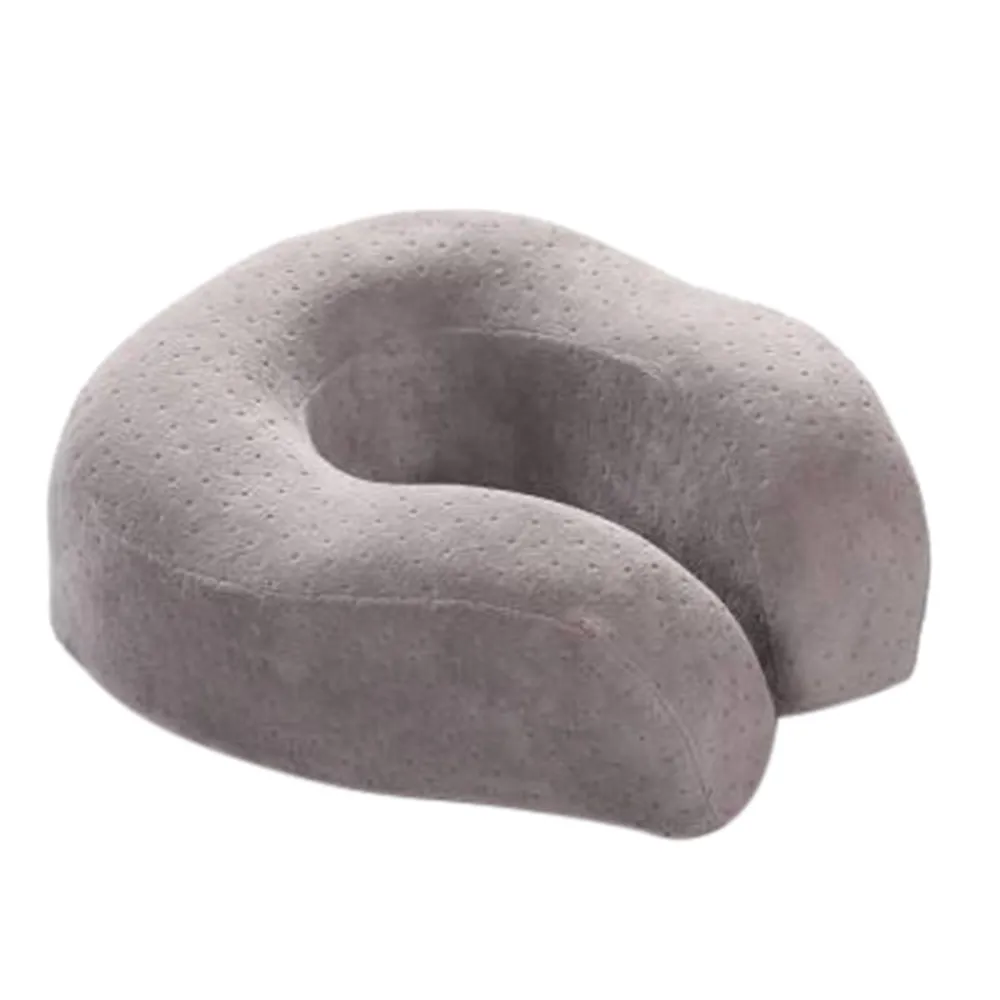 Soft Memory Foam Comfort Neck Support Soft Velour Travel Cushion Pillow With Rucksack reduces pressure on the neck#30