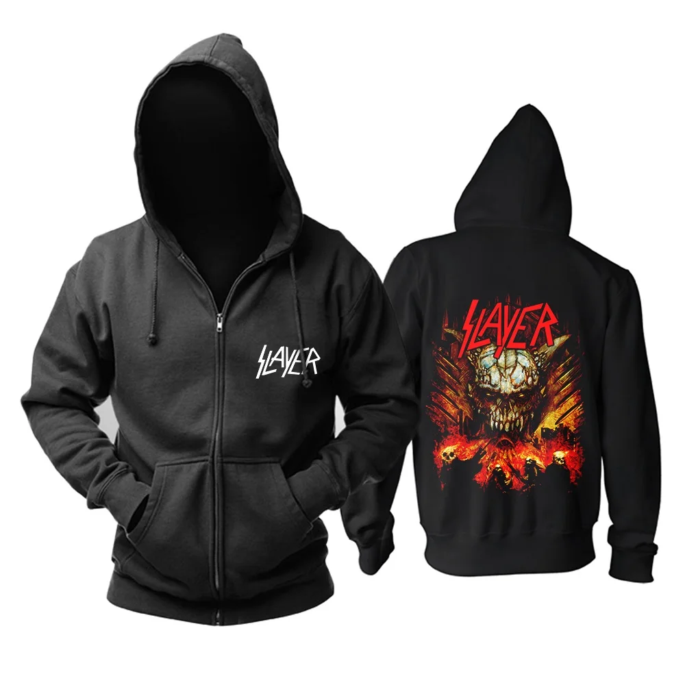 26 дизайнов Slayer, хлопковые мягкие толстовки в стиле рок, куртка в виде ракушки, толстовка на молнии в стиле панк с тяжелым металлом, флисовая верхняя одежда sudadera Skull - Цвет: 25