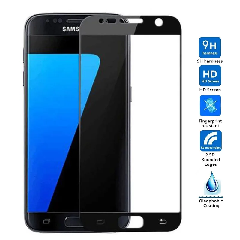 Закаленное стекло с полным покрытием для Samsung Galaxy S7 A5 2017 S6 S5 S4 S3 Защитная пленка