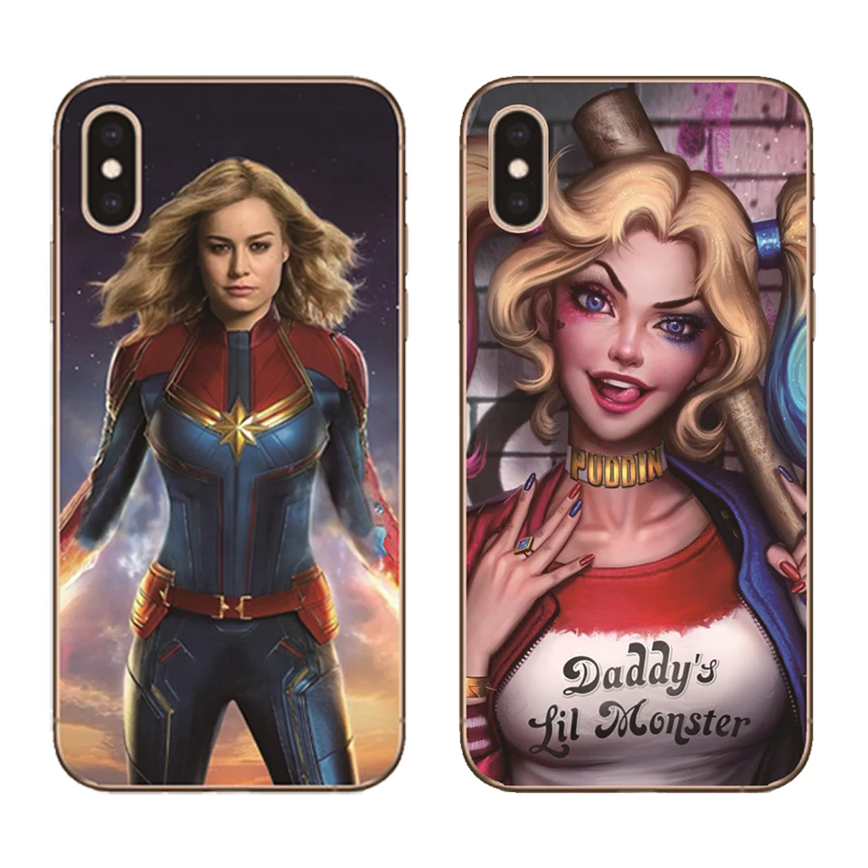 Модный чехол для iPhone X XR XS Max 8 7 6 6S Plus 5 5S SE Железный человек Капитан Америка Marvel DC Joker
