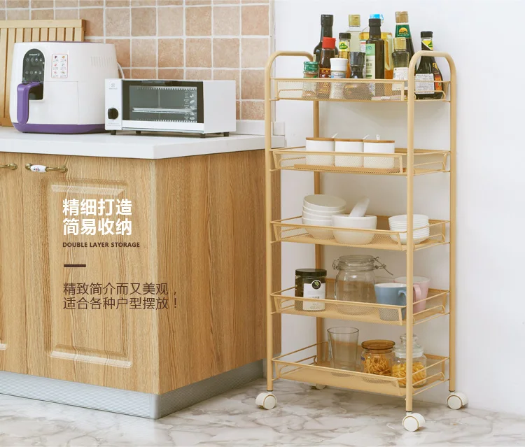Panier De Rangement Cesta рамка корзины тележка стеллаж для хранения кухня пол ванная комната с колесом металлические складные опрятные/хранения