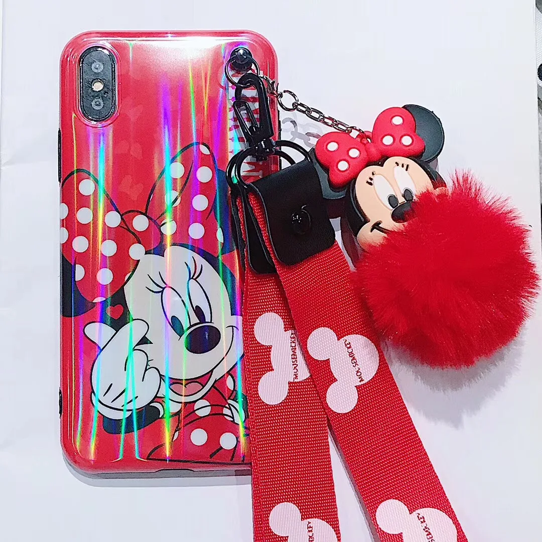 Новинка для huawei P20 P30pro/nove3e чехол с Минни, для huawei p10/honor 9/mate10pro мультфильм Мик сзади чехол ремень 3D игрушка+ мяч
