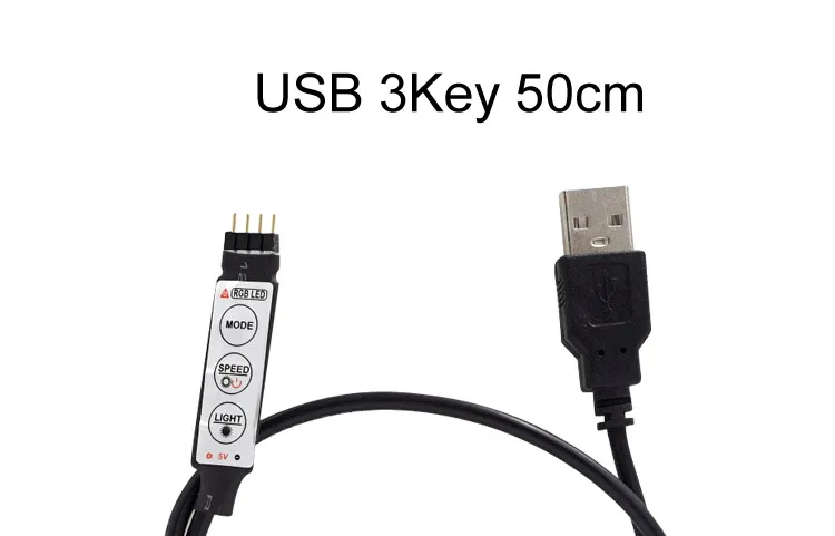 USB Светодиодная лента RGB Управление; DC 5V выключатели со светодиодным индикатором с 3 ключа 4 Pin гнездовой разъем для светодиодной ленты RGB 19 динамических режимов Легко Управление