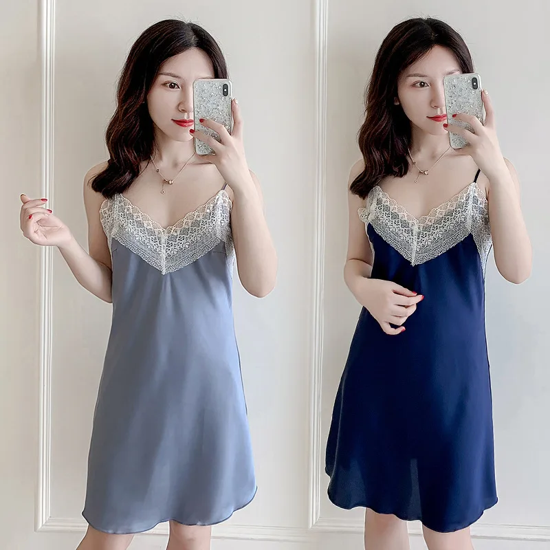 

Sexy Women Silky Sleep Robe Strap Top Sleepwear Nightdress Lady Home Wear Nightgown Bath Gown Sleepshirts Bathrobe M-XL