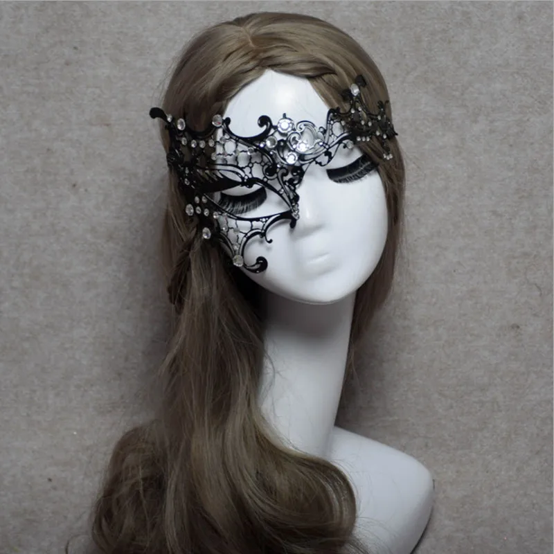 Венеция алмаз полый железный металла маски Женщина Половина Face Eye Mask Хэллоуин