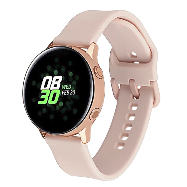 Розовый 20 мм силиконовый ремешок для часов samsung Galaxy Watch 42 мм/gear Sport/Garmin Vivoactive 3/Vivoactive 3 Music/Forerunner 645 ремешок - Цвет: Розовый