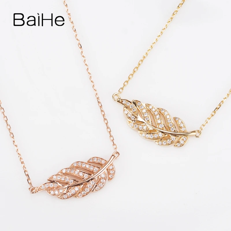 BAIHE однотонные 18K желтое золото 0.12ct H/SI натуральные бриллианты Женские Модные