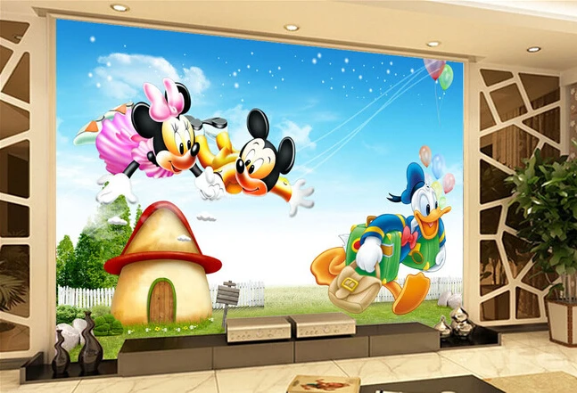 Пользовательские обои papel DE parede infantil мыши и старой утки для детской комнаты