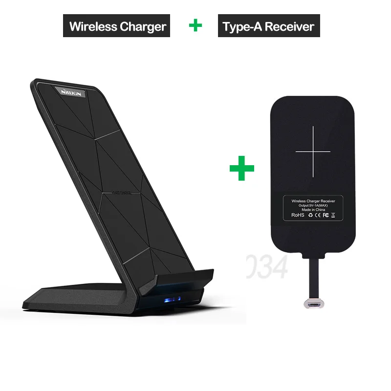 Charger-Type A Nillkin Qi Беспроводной Подставка для зарядки для Xiaomi Redmi 4X5 6 5A 6A быстро Беспроводной Зарядное устройство+ Тип-ресивер для samsung J5 J7 Pro - Тип штекера: Charger-Type A