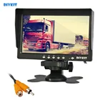 DIYKIT 7 дюймов AHD автомобильный монитор резервного копирования монитор заднего вида максимальная поддержка 1080P AHD камера с козырьком от солнца RCA