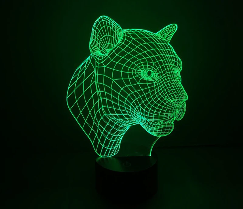 Леопард 3D светодиодный сенсорный зарядка атмосферная настольная лампа акриловый светодиодный визуальный стерео лампа