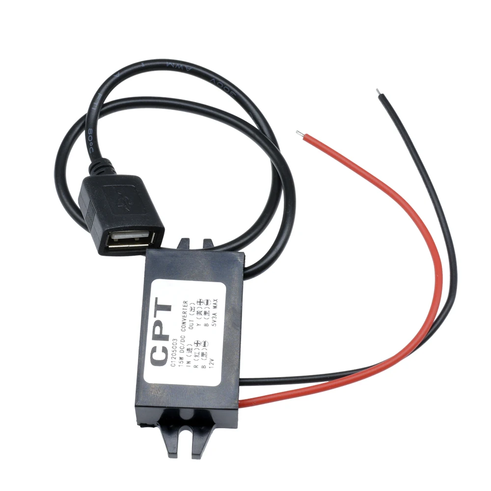 DC 12V to 5V Step Down Модуль питания USB Female Port Converter Potting Waterproof Power Module for phone charger|Адаптеры