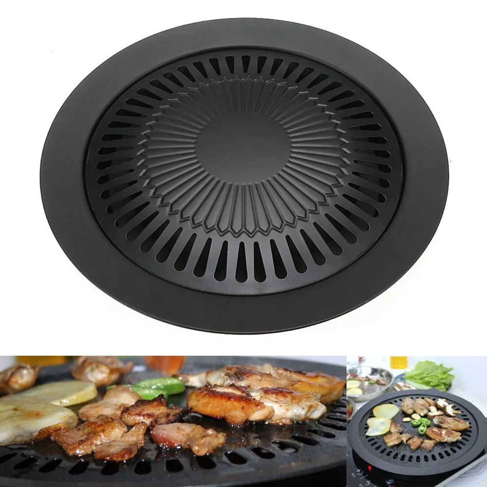 Бездымная сковорода для барбекю в Корейском стиле поднос с антипригарным