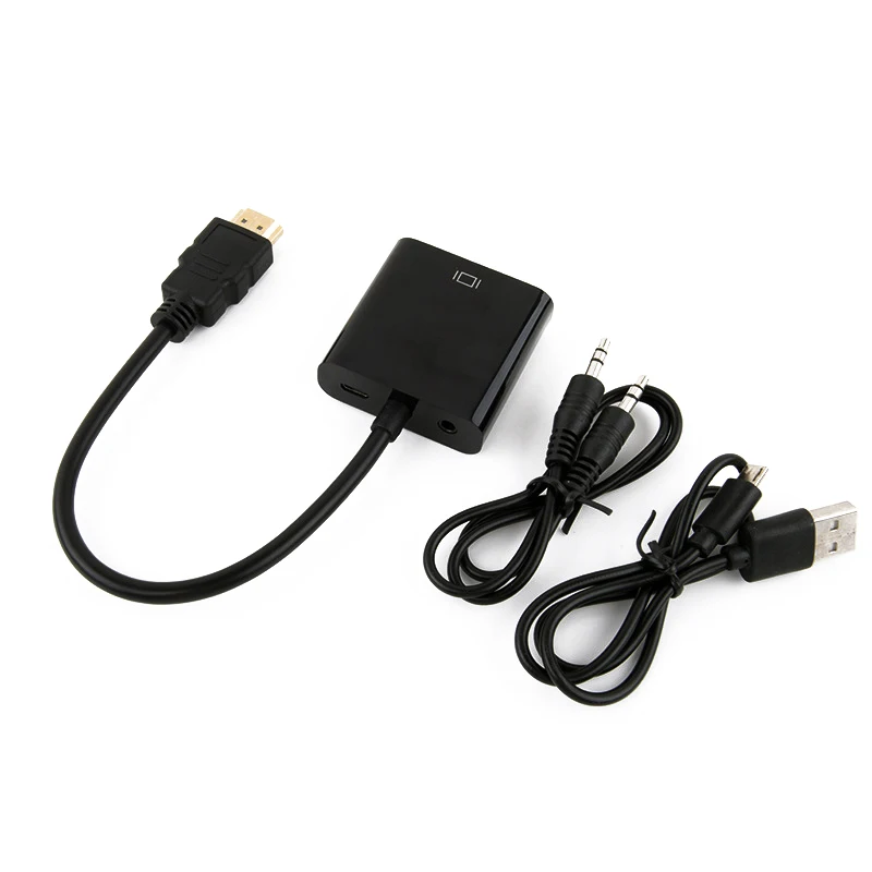 HDMI к VGA адаптер папа RGB Женский цифровой аналоговому Видео Аудио конвертер кабель