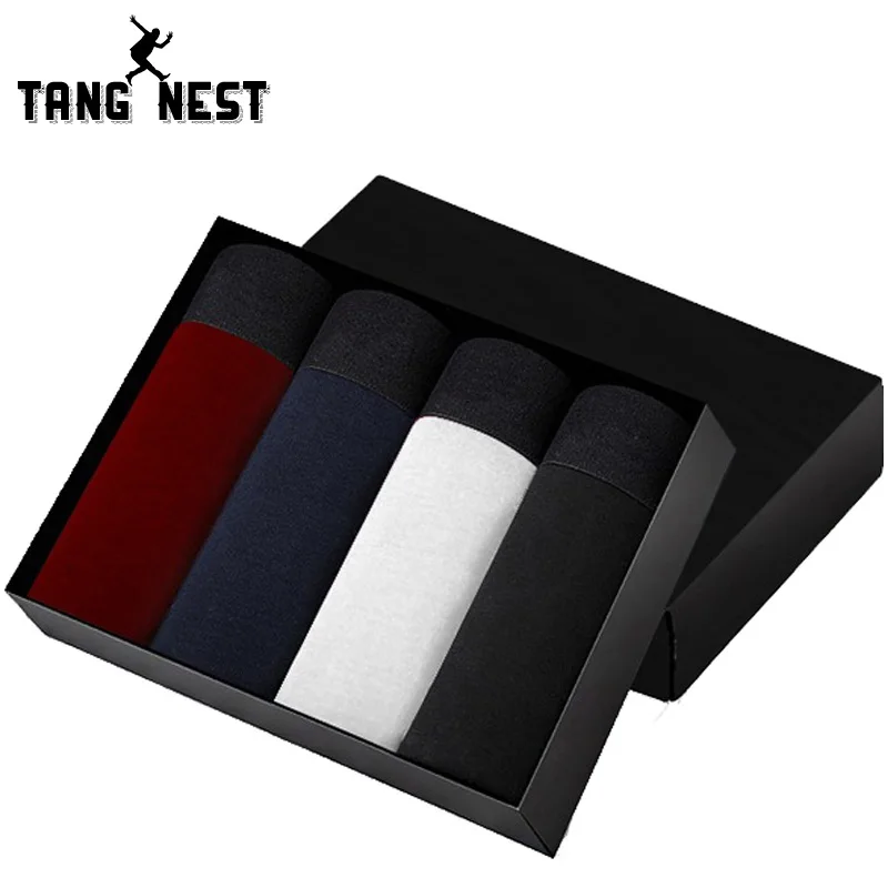 TANGNEST/одна коробка = 4 шт подходит Для мужчин нижнее белье 2019 г. модные однотонные