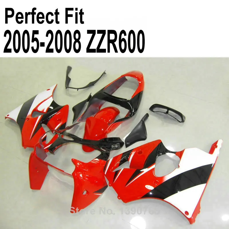 Комплект обтекателей под давлением для Kawasaki ZZR600 2005 2006 2007 2008 05 06 07 08 красные