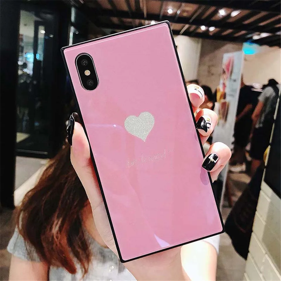 Стекло крышка для iPhone 6 6S 7 8 плюс Чехол X S принципиально закаленное назад случаи |