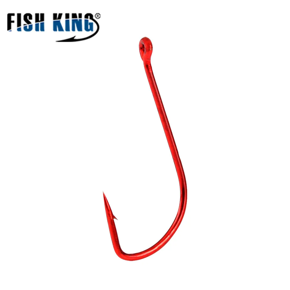 FISH KING Высокоуглеродистая сталь размер 50 шт./лот 6#-14# рыболовный крючок-приманка Барб Рыболовный крючок с кольцом глаз рыболовные снасти аксессуары
