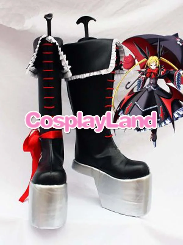 Черные ботинки для косплея вечевечерние в стиле аниме | Тематическая одежда и