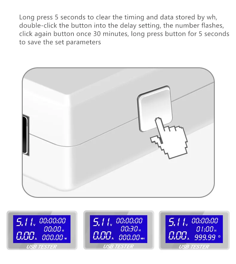 Белый 9 в 1 USB DC измеритель тока 4 30 напряжения амперметр цифровой монитор таймер