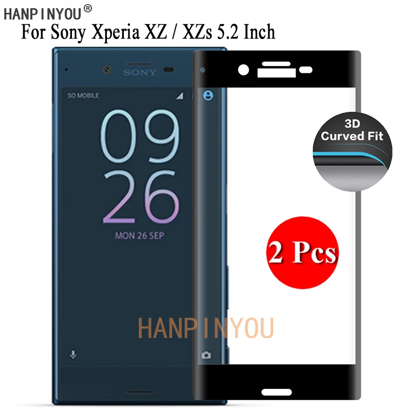 

2Pcs For Sony Xperia XZ F8331 Dual / XZs 5.2" 9H Ultra Thin 3D Curved Full Cover Screen Protector Tempered Glass Protective Film