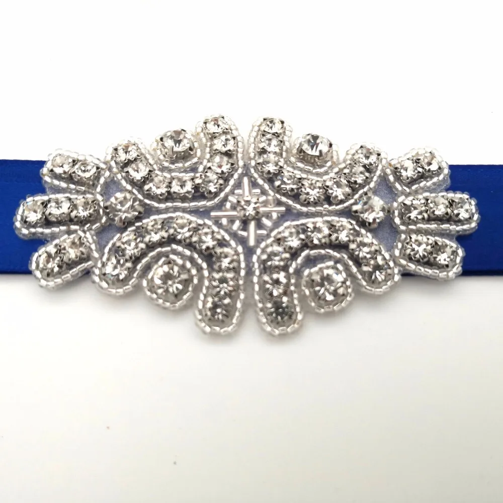 Wedding Belt Silver Crystal Rhinestones Ribbons Bridal Luxurious Party Porm Gown A03-2 |