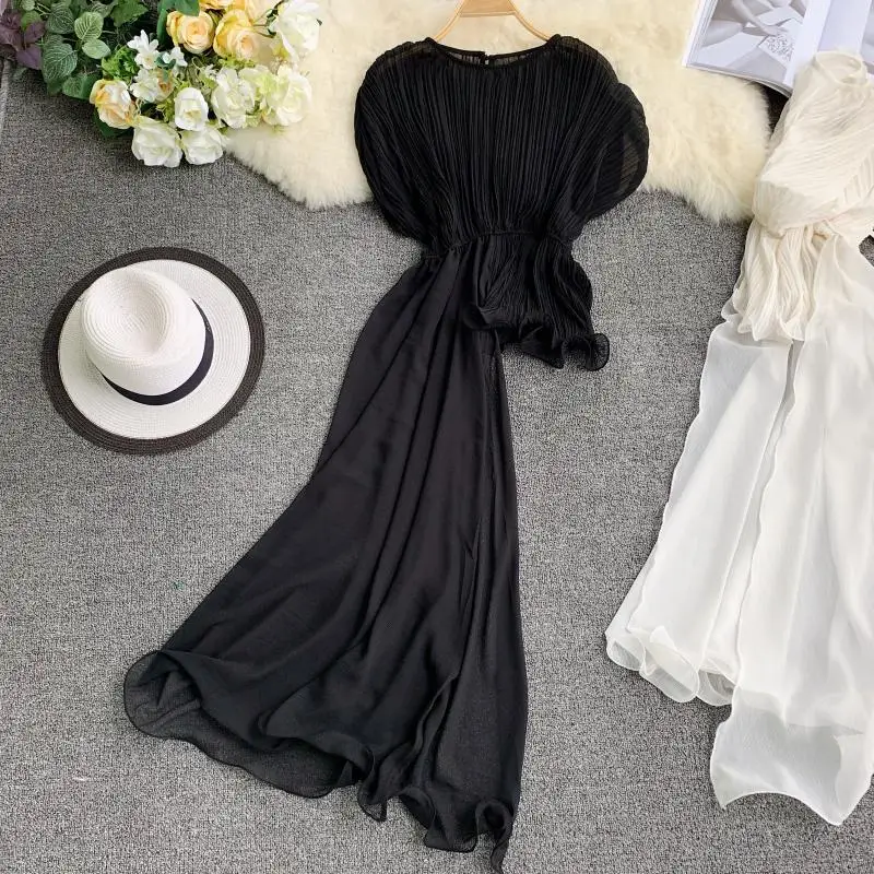 Женская шифоновая рубашка с оборками однотонная Асимметричная круглым вырезом