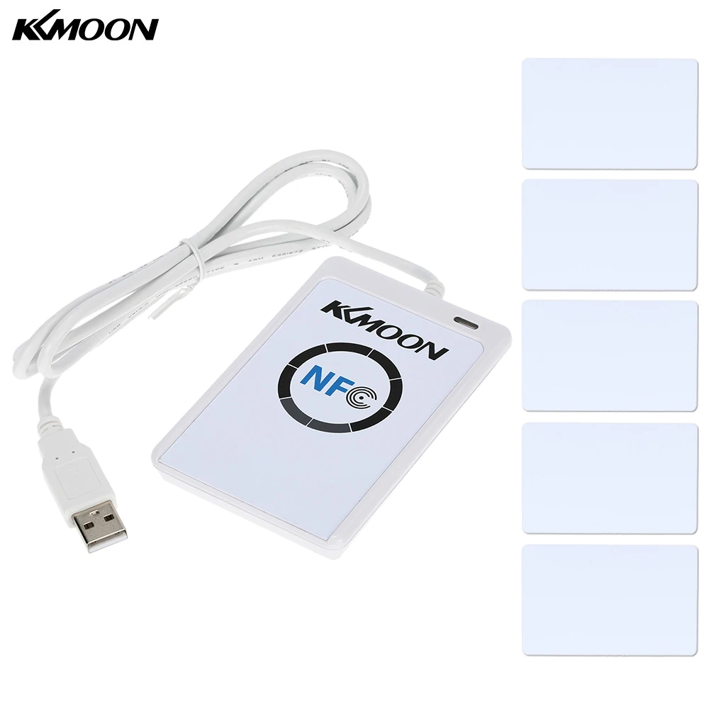 KKmoon ACR122u NFC считыватель писатель 13,56 МГц RFID копировальный аппарат Дубликатор Бесконтактный смарт-ридер писатель/USB+ 5 шт. UID карта+ SDK