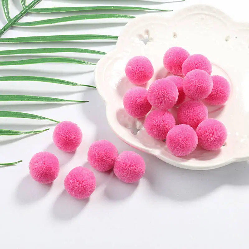 C21 Light Rose Высокое качество 60 шт. 15 мм разноцветный помпон мех ремесло DIY мягкие помпоны свадебные украшения, шитье/клей на ткани аксессуары - Цвет: C21 Light Rose