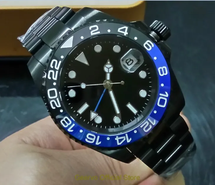 Сапфировое стекло 40 мм GEERVO PVD чехол Азиатский автоматический самовсасывающий