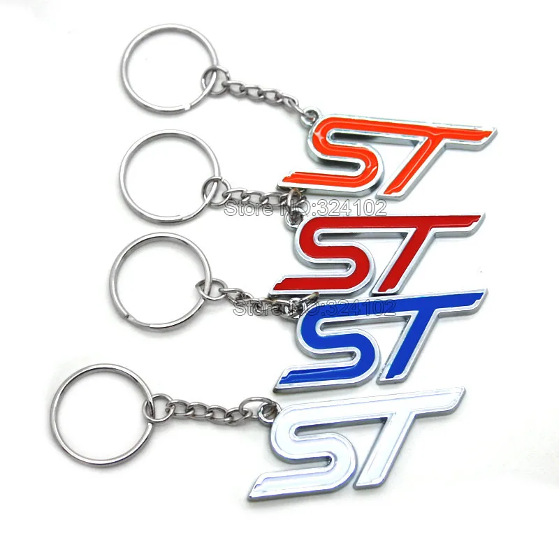 50 шт. 3D металлический ST Красный Синий Автомобильный брелок Авто Брелок цепочка