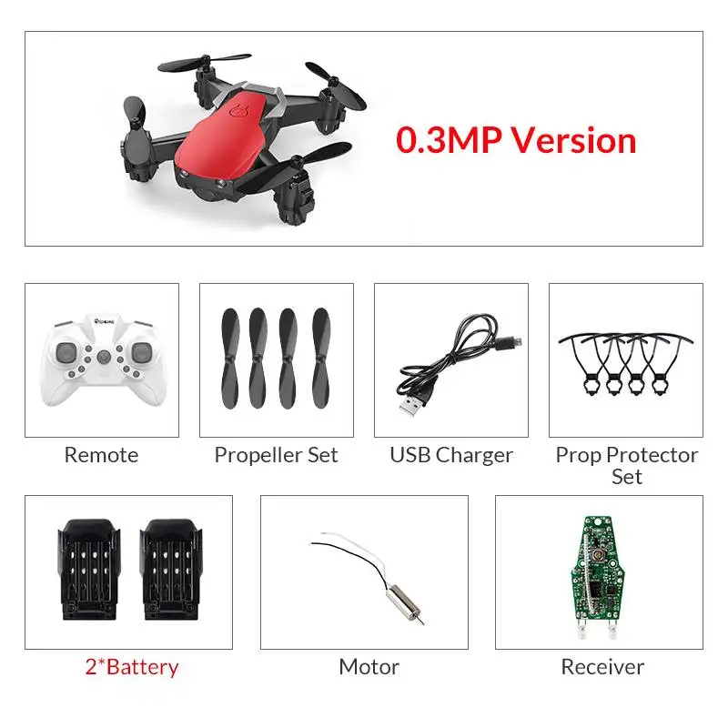 red30w2batteries Eachine E61/E61HW Мини WiFi FPV без/с HD камерой режим удержания высоты складной Радиоуправляемый Дрон Квадрокоптер RTF - Цвет: red30w2batteries