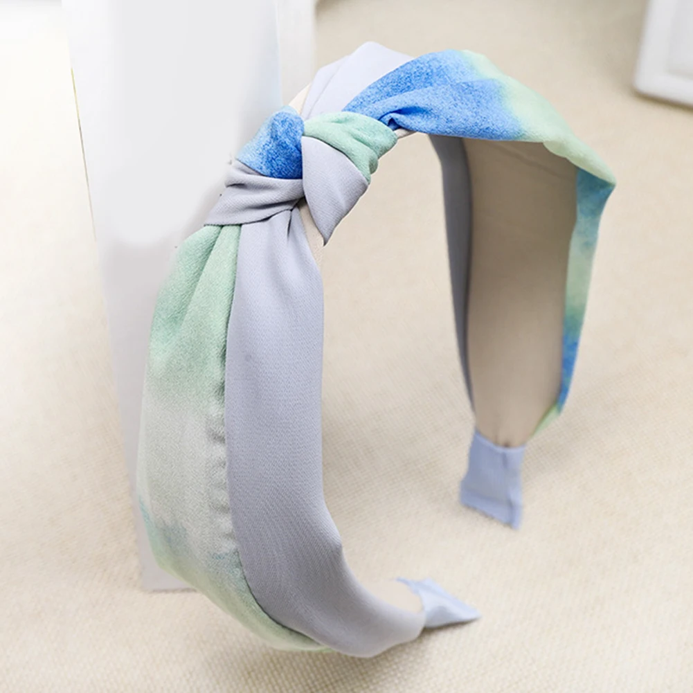 Tie dye Women Headbands Colorful Knot Turban Hairband Girls No Slip Stay on Knotted Head Band Hair Hoop Headwear Accessories |