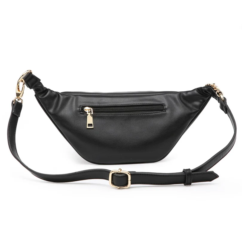 Новинка 2019 года для женщин сумки на пояс модные черные Fanny Packs из искусственной