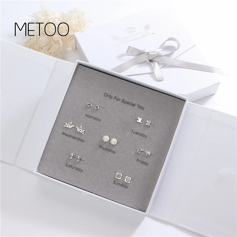 Женские серьги пусеты METOO из стерлингового серебра 925 пробы с кошачьими сердечком