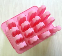 hotsale classic silicone ice lolly mold 16 cuboid shape ice cream mold with lid bakeware cake mold