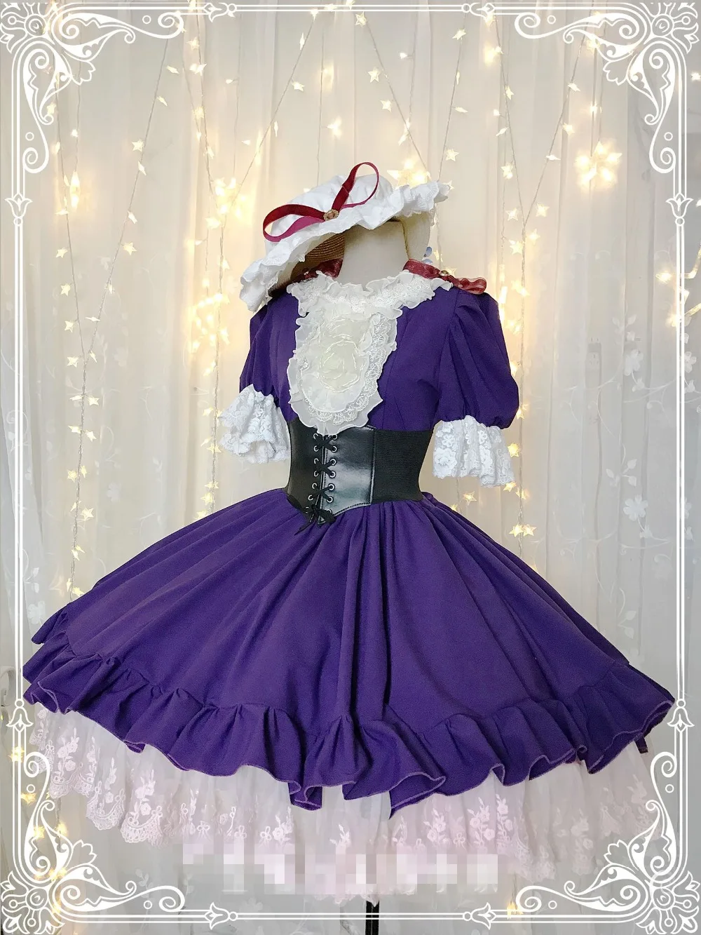 TouHou Project cos Юкари Якумо костюм для косплея фиолетового цвета кружевное платье