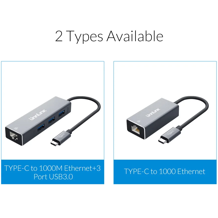 Unnlink USB C Ethernet адаптер type C к RJ45 1000 м 3 порта USB3.0 концентратор type C Thunderbolt 3 док-станция Сетевой адаптер для Macbook pro