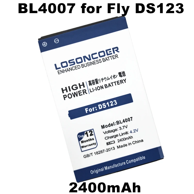Высококачественный аккумулятор LOSONCOER 2400 мАч для Телефона Fly BL4007 DS123|phone battery|battery
