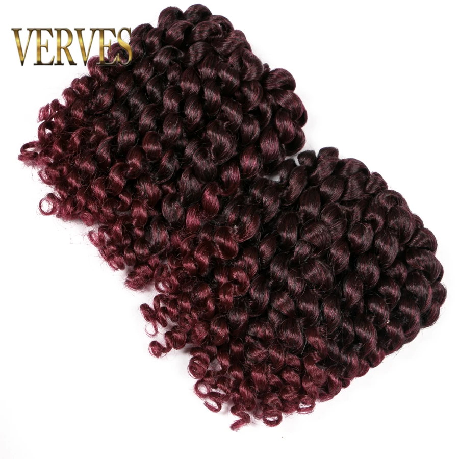 VERVES вязаные крючком волосы для наращивания Jumpy Wand curl 8 inch Ombre плетеные Jamaican Bounce Curl
